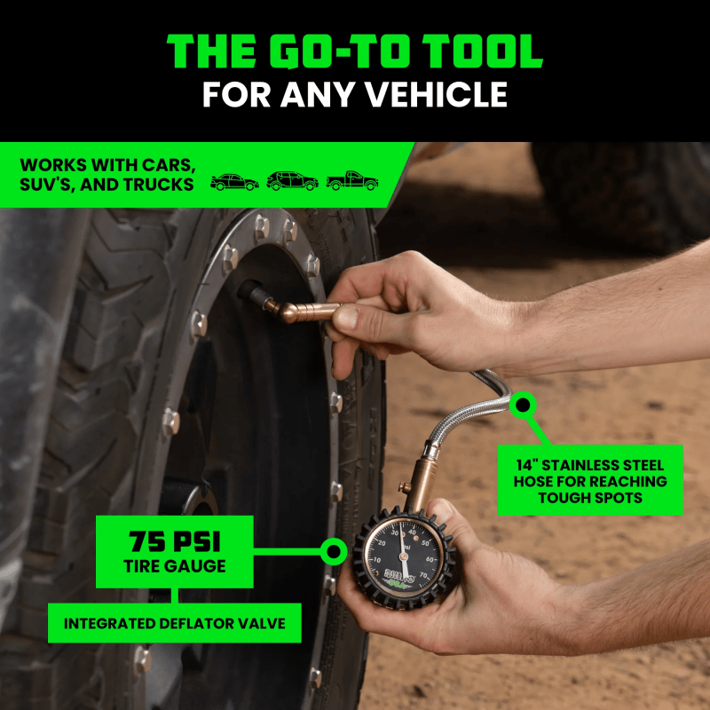 Rhino USA 75 Psi Analog Heavy Duty Tire Pressure Gauge - My Store