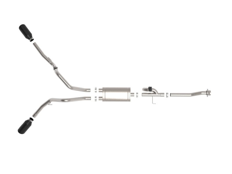 aFe Gemini XV 3in 304 SS Cat - Back Exhaust 2021 Ford F - 150 V6 2.7L/3.5L (tt)/V8 5.0L w/ CO Black Tips - My Store