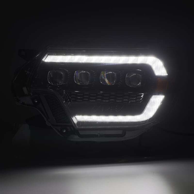 AlphaRex 12 - 15 Toyota Tacoma NOVA LED Proj Headlights Plank Alpha Blk w/Activ Light/Seq Signal/DRL - My Store