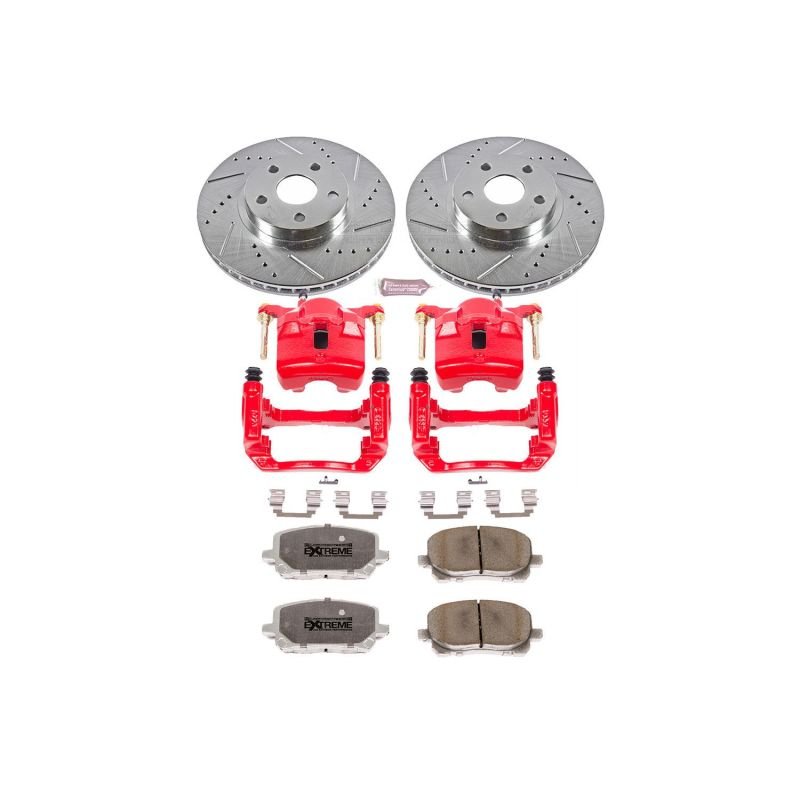Power Stop 03 - 08 Pontiac Vibe Front Z26 Street Warrior Brake Kit w/Calipers - My Store