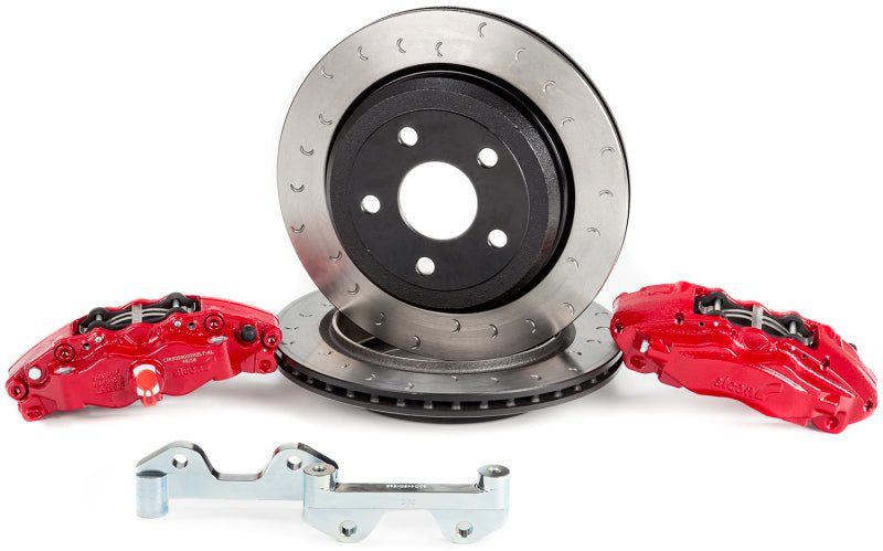 Alcon 2007+ Jeep JK - JL 330x22mm Rotors 4 - Piston Calipers Rear Brake Kit (Includes Brake Lines) - Red - My Store