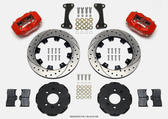 compare product Wilwood Forged Dynalite Front Hat Kit 12.19in Drilled Red 90-99 Civic w/240 mm Disc