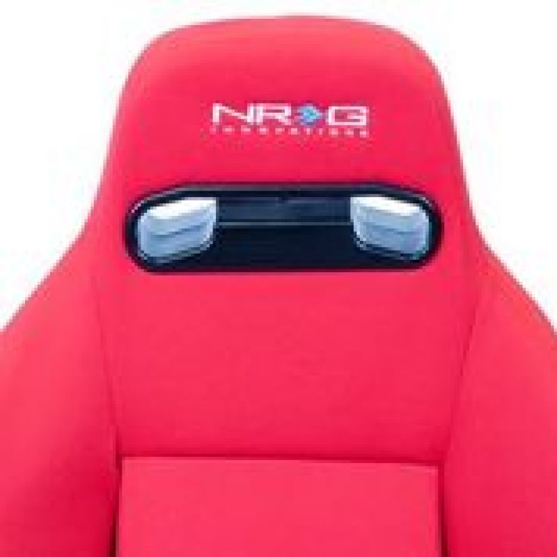 NRG Sport Seats (Pair) Type - R Cloth w/NRG Logo - Red w/Red Stitch - My Store