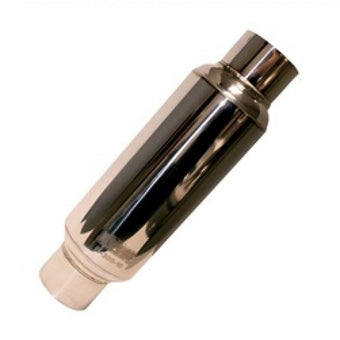 compare product Kooks Universal 2 1/2in Round Muffler 14in Long. Pol SS
