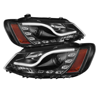 compare product Spyder Volkswagen Jetta 11-14 Projector Headlights Halogen Light Tube DRL Blk PRO-YD-VJ11-LTDRL-BK
