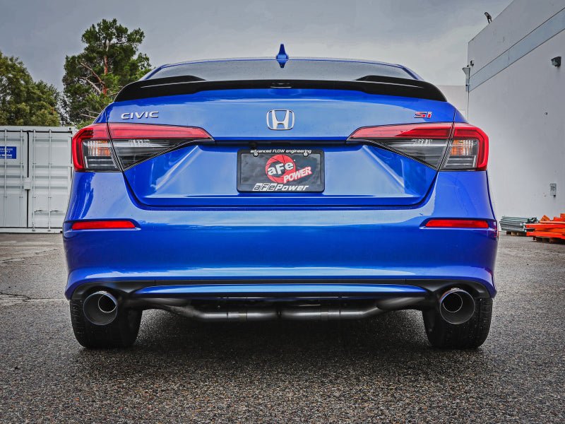 aFe POWER Takeda 22 - 23 Honda Civic Si I4 - 1.5L (t) 2.5in to 3in 304 SS CB Exhaust - Blue Flame Tips - My Store