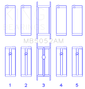 compare product King Engine Bearings Chrysler/Mitsubishi 122ci 2.0L (Size 0.25) Main Bearing Set