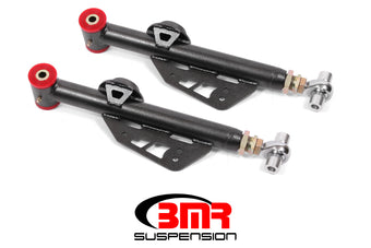 compare product BMR 99-04 Ford Mustang Adj. Lower Control Arms Poly/Rod End Combo - Black Hammertone
