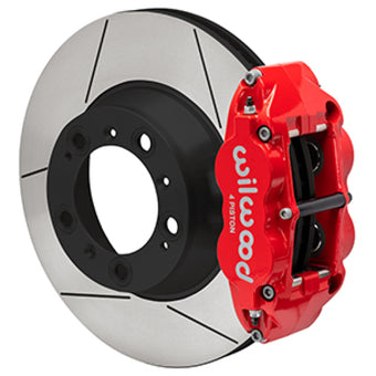 compare product Wilwood 99-12 Porsche 911(996/997) Superlite 4R Rear Brake Kit Slotted 14.00in Rotor W/Lines - Red