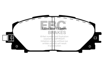 compare product EBC 11+ Lexus CT200h 1.8 Hybrid Ultimax2 Front Brake Pads