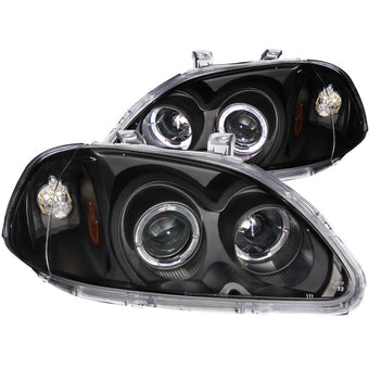 compare product ANZO 1996-1998 Honda Civic Projector Headlights w/ Halo Black