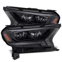 AlphaRex 19 - 21 Ford Ranger LUXX LED Proj Headlights Plank Style Alpha Black w/Seq Signal/DRL - My Store