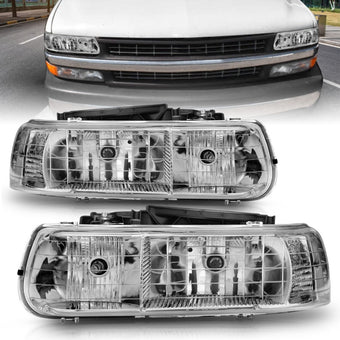compare product ANZO 1999-2002 Chevrolet Silverado 1500 Crystal Headlights Chrome