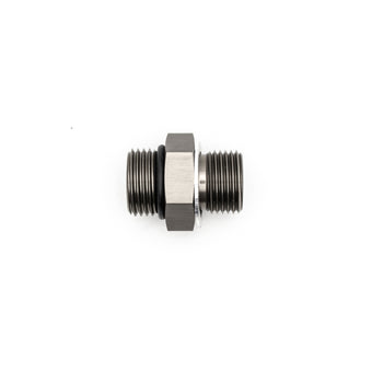compare product DeatschWerks 8AN ORB Male To 18 X 1.5 Metric Male (Incl O-Ring and Crush Washer)
