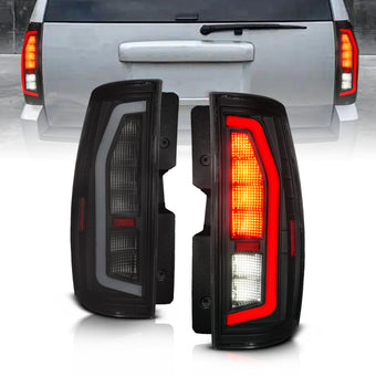 compare product Anzo 07-14 Chevrolet Suburban / 07-14 GMC Yukon Black Full LED Tail Light Plank Style w/ Smoke Lens