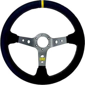 compare product OMP Corsica Steering Wheel/3 Black Dish Spokes/ - Small Suede (Black)