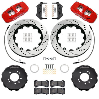 compare product Wilwood 99-02 Nissan Skyline Aerolite 6R Front BBK w/ 14.00in D/S Rotors & Flexlines - Red