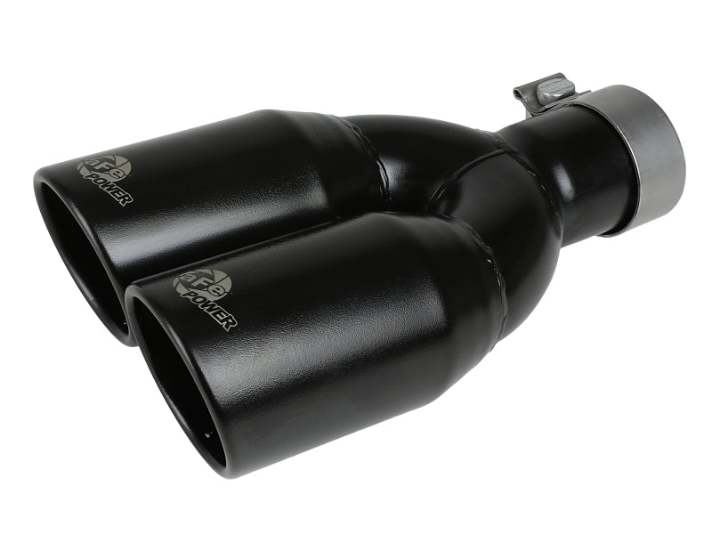 aFe MACH Force - Xp 409 Stainless Steel Clamp - on Exhaust Tip 2.5in Inlet 3.5in Outlet - Black - My Store