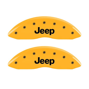 compare product MGP Front set 2 Caliper Covers Engraved Front JEEP Yellow finish black ch