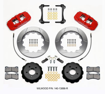 compare product Wilwood AERO6 Front Hat Kit 14.00 Red 15-23 Mustang w/Lines