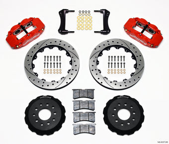 compare product Wilwood Narrow Superlite 6R Front Hat Kit 12.88in Drill Red 88-93 Corvette C4