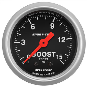 compare product Autometer 2-1/16in 0-15 PSI Mechanical Sport-Comp Boost Pressure Gauge