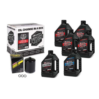 compare product Maxima V-Twin Oil Change Kit Synthetic w/Black Filter Twin Cam