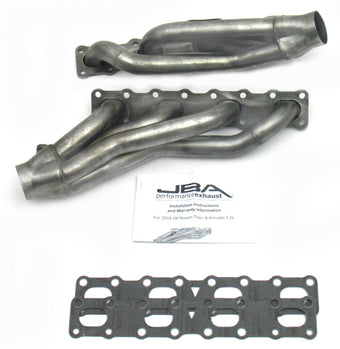 compare product JBA 04-15 Nissan 5.6L VK56DE Oval Port 1-5/8in Primary Raw 409SS Cat4Ward Header