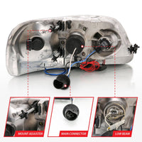 ANZO 1997.5 - 2003 Ford F - 150 Projector Headlights w/ Halo and LED Chrome 1pc - My Store