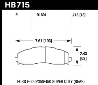 compare product Hawk 15-17 Ford F-250/350 LTS Street Rear Brake Pads