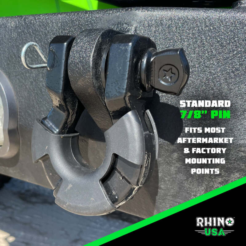 Rhino USA 8T Super Shackle 2 - Pack (Matte Black) - My Store