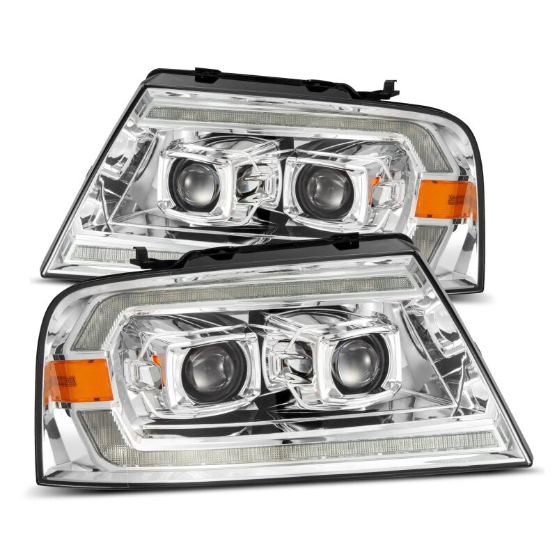 AlphaRex 04 - 08 Ford F150 PRO - Series Projector Headlights Black w/ Sequential Signal and DRL - My Store