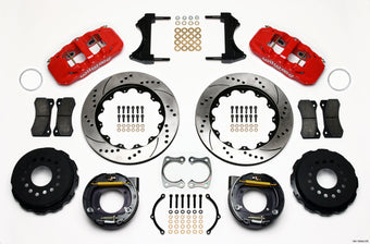 compare product Wilwood AERO4 Rear P-Brake Kit 14.00in Drilled Red Big Ford New Style 2.36in Offset
