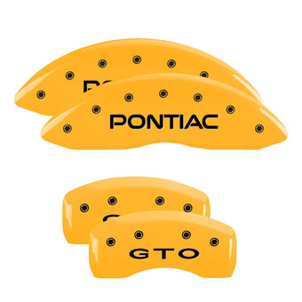 compare product MGP 4 Caliper Covers Engraved Front Pontiac Rear Gto Yellow Finish Black Char 2004 Pontiac GTO