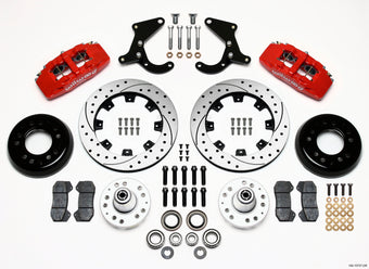 compare product Wilwood Dynapro 6 Front Hub Kit 12.19in Drilled Red 55-57 Chevy