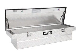 compare product Tradesman Aluminum Single Lid Cross Bed Truck Tool Box (70in.) - Brite