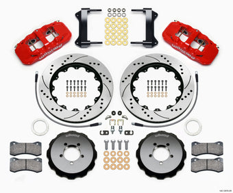 compare product Wilwood AERO6 Front Hat Kit 14.00 Drilled Red 1999-2012 Subaru WRX w/Lines