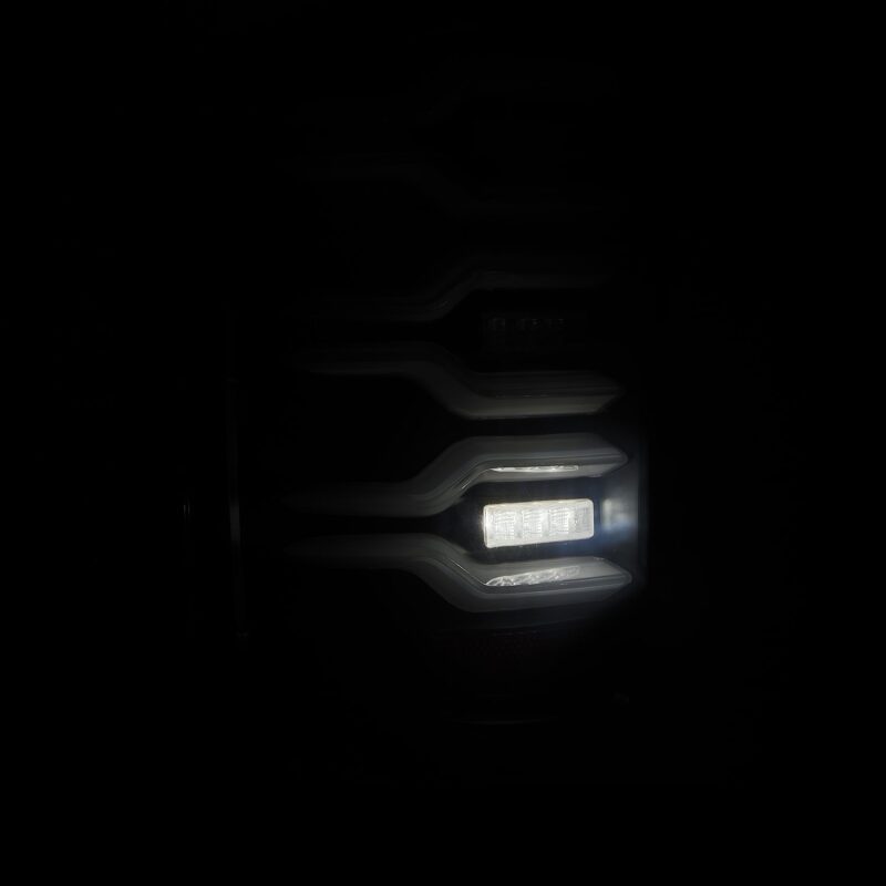AlphaRex 14 - 18 Chevrolet Silverado Luxx - Series LED Tail Lights Black w/Activ Light/Seq Signal - My Store