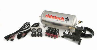 compare product Ridetech 3 Gallon 4-Way Analog Air Ride Compressor Leveling System