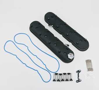 compare product Granatelli 96-22 GM LS Tall Valve Cover w/Angled Coil Mounts - Black Wrinkle (Pair)