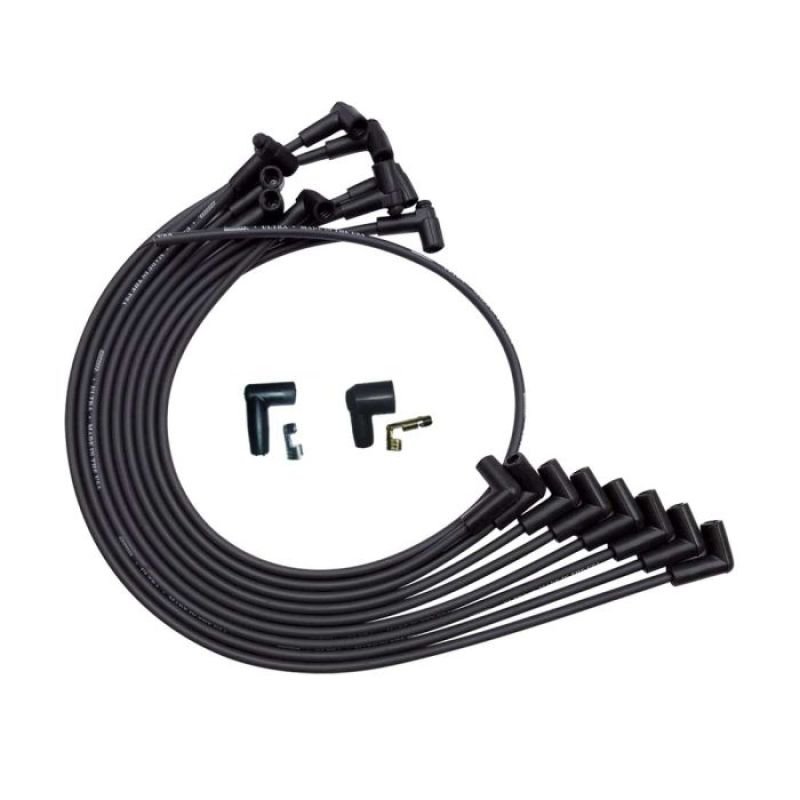 Moroso SBC Over Valve Cover Unsleeved 90 Deg HEI Ultra Spark Plug Wire Set - Black - My Store