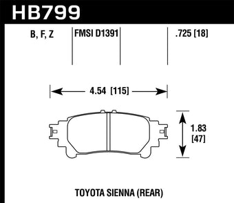 compare product Hawk 14-16 Toyota Highlander HPS Rear Brake Pads