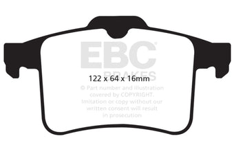compare product EBC 10-15 Jaguar XF 5.0 Supercharged (470) Redstuff Rear Brake Pads