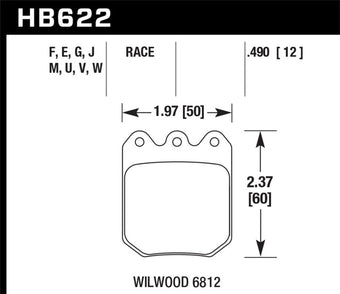 compare product Hawk Wilwood DLS 6812 DTC-30 Brake Pads