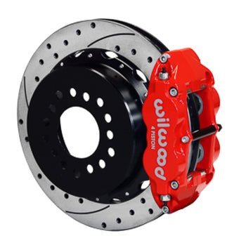 compare product Wilwood Narrow Superlite 4R Rear Kit 12.88in Drilled Red G-Body W/ 2.62in Axle Offset