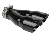 aFe Takeda 2.5in 304 Stainless Steel Clamp - on Exhaust Tip 2.5in Inlet 3in Dual Outlet - Black - My Store