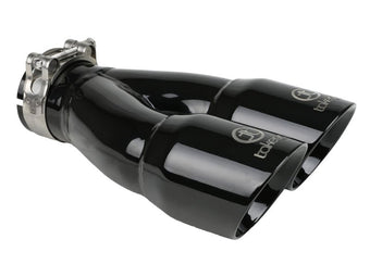 compare product aFe Takeda 2.5in 304 Stainless Steel Clamp-on Exhaust Tip 2.5in Inlet 3in Dual Outlet - Black