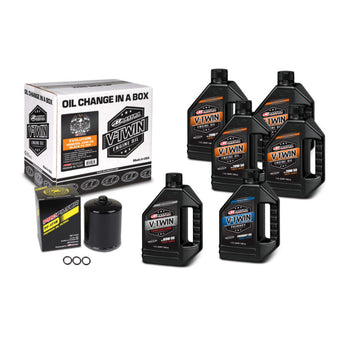 compare product Maxima V-Twin Oil Change Kit Mineral w/Black Filter Evolution