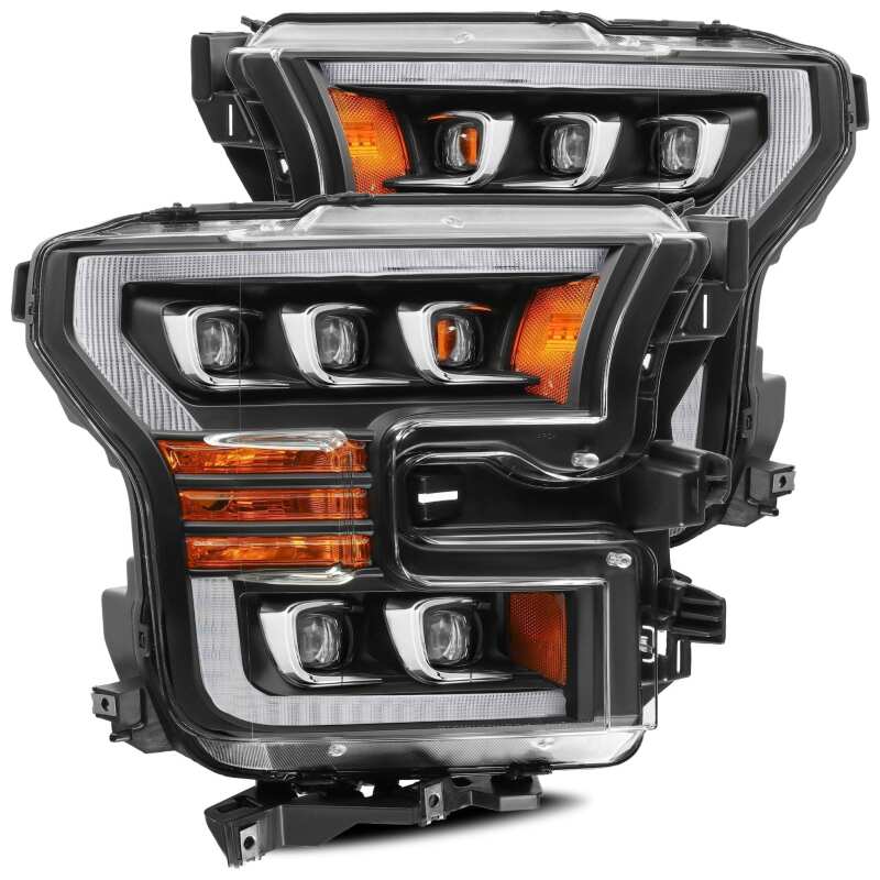 AlphaRex 17 - 20 Ford Raptor NOVA LED Proj Headlights Plank Style Matte Black w/Activ Light/Seq Signal - My Store