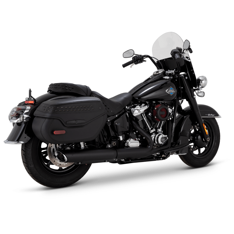 Vance & Hines 2025+ HD Softail Twin Slash 4in Round Black Slip - On Exhaust - My Store